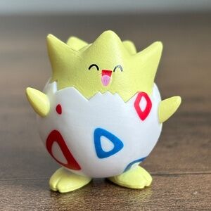 Pokémon TOGEPI Toy Battle Yellow Action Figure Egg Eyes Closed 2018 Cake Topper